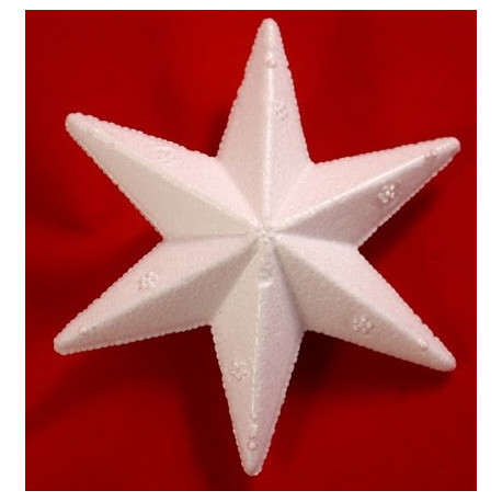 Styropor stjerne 17 cm 6 takket Styropor stjerne 17 cm 6 takket