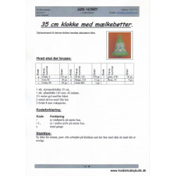 35 cm klokke med mælkebøtter- perleopskrift