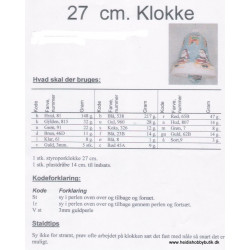 27 cm klokke med julemand- perleopskrift