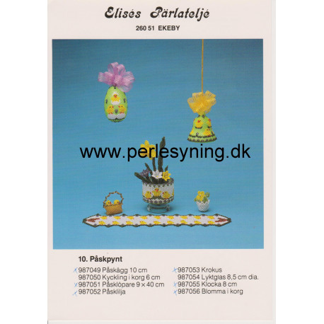 Perlemønster nr. 987055 påskeklokke 8 cm Elises -brugt-