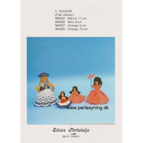 Perlemønster nr. 984028  9 cm dukke Elises -brugt-
