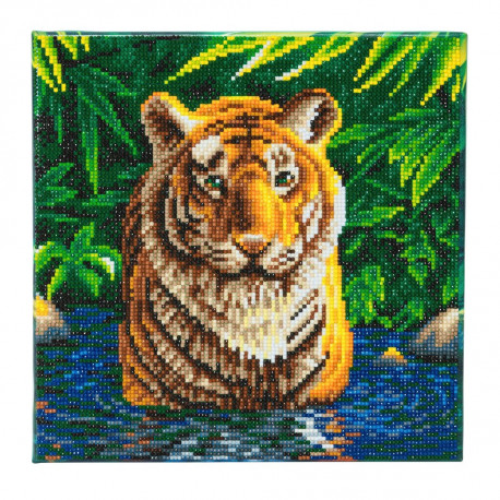 Tiger pool- diamantbillede 30 x 30 cm