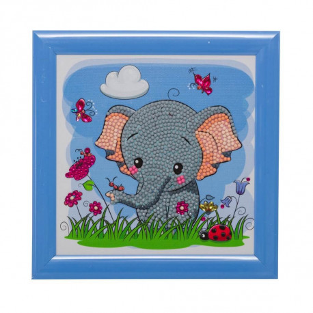 Elefant 18 x 18 cm  cm diamantbillede