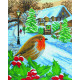 Vinter fugl  40x50 cm
