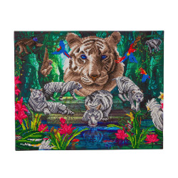 Hvide Tigre Tempel - 40 x 50 cm Diamant billede