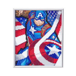 Captain America diamant billede sølvramme 21 x 25 cm