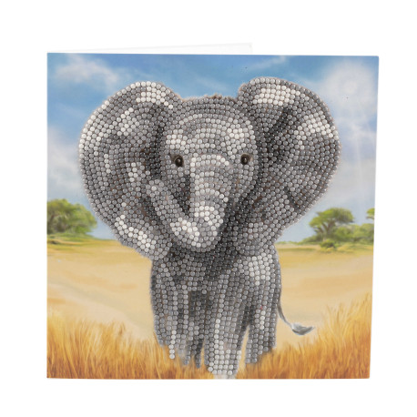 Diamant Kort Baby Elefant 18 x 18 cm