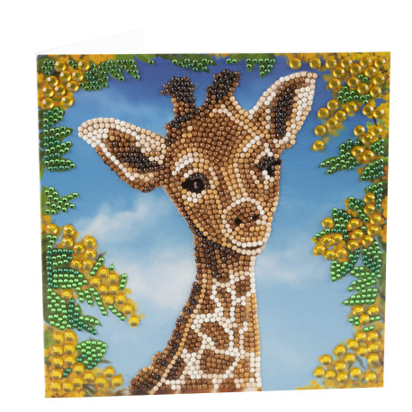 Baby giraf 18x18 cm Diamant kort
