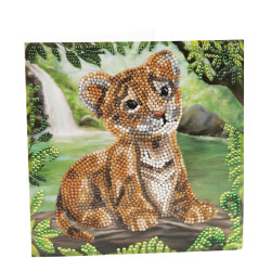 Tiger unge  18x18 cm Diamant kort