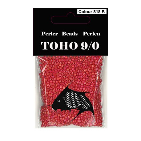 Nr 818B Toho Broderiperle 9/0 perlemor rød